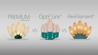 Choosing the Perfect C7 and C9 Christmas Lights: Premium vs. OptiCore v. FlexFilament