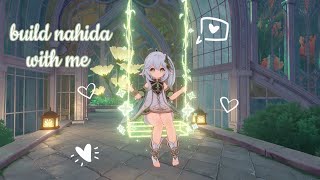 building/leveling up nahida . ݁₊ ⊹🌿| cozy genshin gameplay
