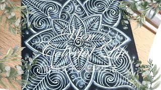 禪繞黑磚zentangle black tile 禪繞畫/禪繞延伸藝術