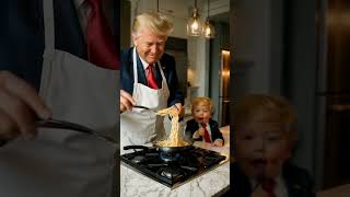 Trump Cooks Noodles for Baby Trump 😂 | AI-Generated Comedy Cooking Clip #sora #trumpnews