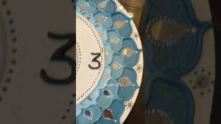 Diy fancy wall clock! 🦋💙 #lippanart #diy #lippanartwork #handmadegifts #homedecor
