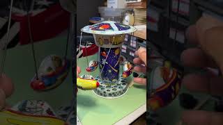 Vintage Schylling Tin Rocket Carousel Space Toy [ Schylling Toys] [Made in Korea] [Vintage Tin Toy]