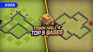 NEW BEST TH4 BASES (War/Trophy) 😍 TOP 5 Town Hall 4 Base Links for 2025 - Clash of Clans
