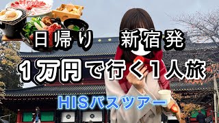 【女子一人旅】安くて和牛食べ放題の日帰りバスツアーに行ってきた/HISバスツアー/日光観光/いちご狩り/vlog