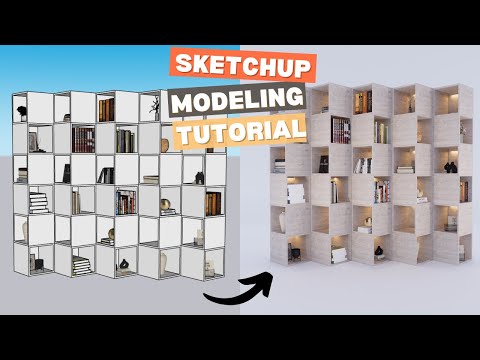 📚 How to Model a Modern Bookshelf in SketchUp |Modelling Tutorial
