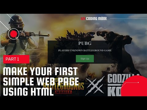 HTML Tutorial - How to make a super simple website? looks like PUBG interface, in Hindi!