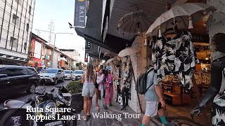 Walking Around Kuta Square and Poppies Lane 1 Kuta Bali | Sunset Holiday Vibes Walking Tour