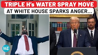 Triple H Joins Trump At White House, Signature Water Spray Move Sparks Anger On Social Media