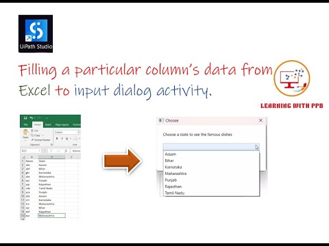 Filling a particular column's data from Excel to input dialog activity - UiPath Studio