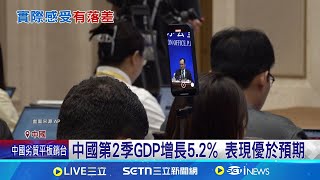 中國第2季GDP增長5.2% 表現優於預期 川普關稅政策壓力 中國出口呈現反彈 中國公布第二季GDP 較上季略為放緩│記者 劉如穎｜國際關鍵字20250715│三立iNEWS