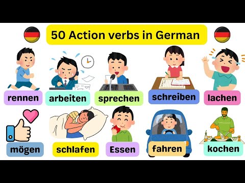 Master 50 German Action Verbs with 100 Easy Sentences 🚀 Deutsch lernen für Anfänger 🇩🇪