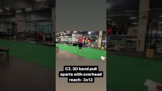 3D band pull apart with overhead reach