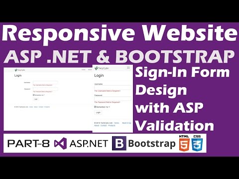 Responsive Website - ASP .NET & Bootstrap - Part 8 - Login Page Design with Validation Controls