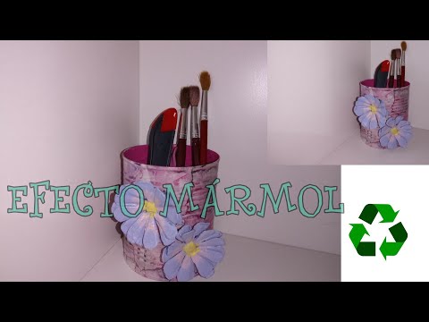 EFECTO MÁRMOL ,EN LATA CON REVISTAS/MARBLE EFFECT, IN A CAN WITH MAGAZINES♻️
