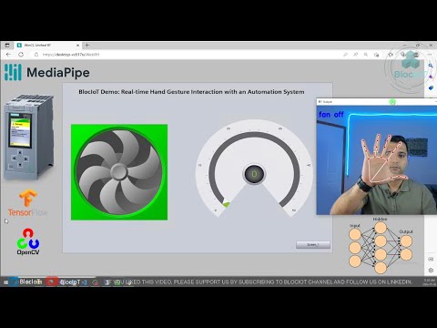 17- Hand Gestures Interaction with a PLC, HMI and Automation system using Machine Learning