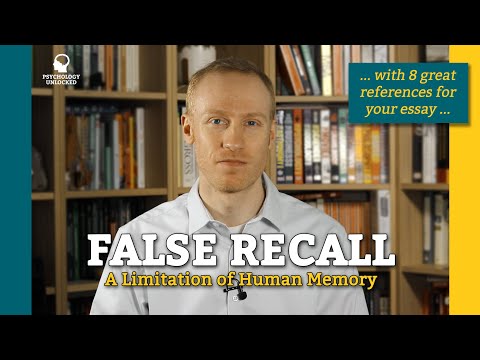 FALSE RECALL ... Why You Probably Imagined It - Cognitive Psychology - Memory