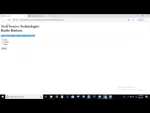 Html5 input type Radio buttons | Html5 Input types | Input type radio buttons