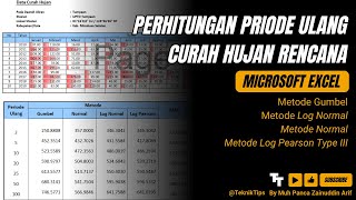 Excel Perhitungan Curah Hujan Rencana Metode Gumbel, Normal, Log Normal, dan Log Pearson Type III