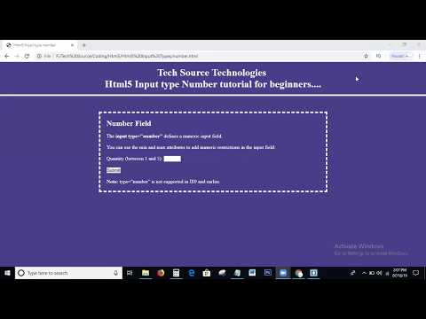 Html5 Input type number | Input type = "number" | Html5 Input types