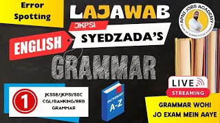 LIVE  || Error Spotting || JKPSI / SSC CGL || SYEDZADA  SIR  ||  @ApniJobsAcademyCompetitiveexam