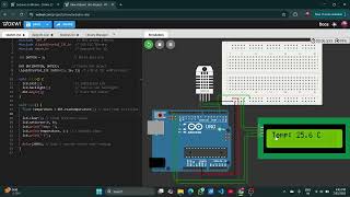 Arduino Temperature Display using DHT22 Sensor and LCD | Wokwi Simulation Project