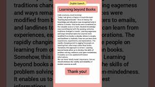 Speech for Morning Assembly #english #speech #learning #books