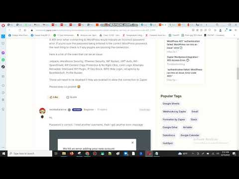 Wordpress integration problem with zapier 401 error API Auth