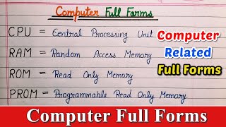 30+ Computer Full Forms | Full Form Of Computer Parts | Most commonly used Computer Full Form