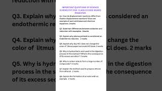 📖 Important questions of science(chemistry) for cbse class 10 board exam 2025 #cbseclass10