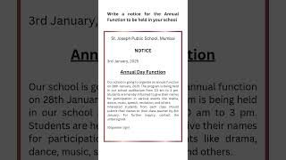 Notice on Annual Day Function #shorts #ytshorts #notice #english