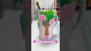De reciclaje a super cute 🤩👉🏻 taza decorada! #hechoamano #crafts #ideascreativas