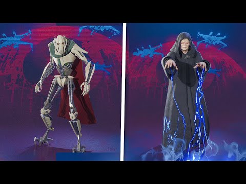 All Fortnite x Star Wars Battle Pass Skins & Emotes Showcase!