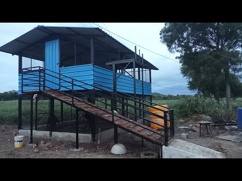 Small 15x29 Hi-tech Goat Shed @ Bhagavati, Bagalkot, Karnataka. Quality Fabrications 8105805377