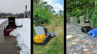 All-Season Autonomous Robot in Action — Snow Plowing, Slope Mowing & Power Brooming! ❄️🌿🧹