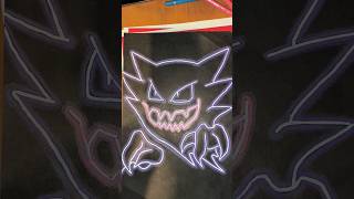 Glow effect drawing of Pokémon Haunter. #gloweffect #poscamarker #drawing #pokemon #poscaart #art