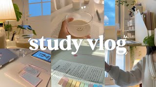 STUDY VLOG | 5:00 am mornings, lots of studying, study productive, motivation ˚ ༘୨ৎ