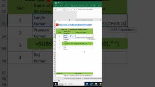 SUBSTITUTE formula with CODE Functions#substitute#code#excel#exceltips#replace#sanjivkumar