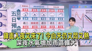 鋒面入夜又來了! 今白天仍又悶又熱 深夜水氣增加雨區擴大｜早安氣象｜TVBS新聞 20240430 @TVBSNEWS01