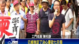 7天假爭議 質疑政府護資方 勞團抗議－民視新聞