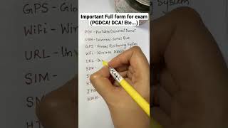 imp full form for exam 🖊️🖊️ #pgdca #dca #hartron #hartronrtk follow to pass the exam