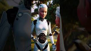 Robot Girl Pushes  #RobotCaretaker #AIandChild #WholesomeTech #4KScene #HumanRobot