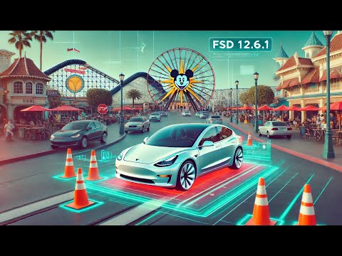 🚗 Raw FSD 12.6.1 HW3 Vlog: Wow! Disneyland Parking Lot – Honest Review! 🎢🔍