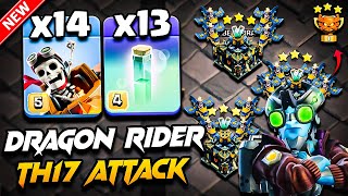 Th17 DRAGON RIDER Attack With RC CHARGE | Best TH17 Attack Strategy With Dragon Rider (Town Hall 17)