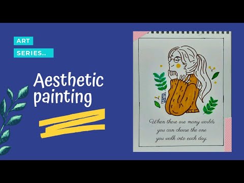 Aesthetic girl painting series!! ||doodle art || quotes art || youtube shorts