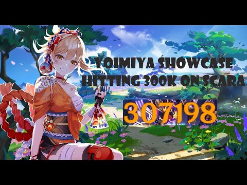 Yoimiya Hitting 300k On Scara Boss - Genshin Impact