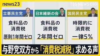 物価高の中…与野党双方から「消費税減税」求める声　街の人は　国民民主・玉木代表は“食料品の消費税ゼロ”を「飲食店は大打撃」と疑問視【news23】｜TBS NEWS DIG