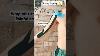 Kinesiology Taping technique for Bicep Tendon. Relieve arm pain!! 💯🔥#pain #biceps #athlete