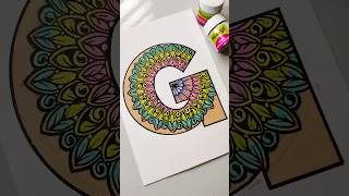 Alphabet G mandala art ⋆.˚🦒༘⋆ #art #artist #shorts #alphabet #mandala #pastel #colors #drawing