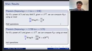 STOC 2023 Session 2A- Faster Walsh-Hadamard and Discrete Fourier Transforms From Matrix Non-Rigidity