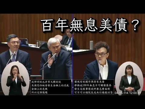 鄭正鈐 質詢 行政院長卓榮泰 打詐 旅宿禁一次性備品 三班護病比入法 軍購與貿易談判 阿拉斯加LNG計畫 美國百年無息不可轉讓債券 低軌衛星.星鏈20250415 院會 立法院演哪齣
